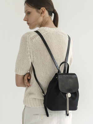 TIWI CHAIN DRAWSTRING MIX leather backpack