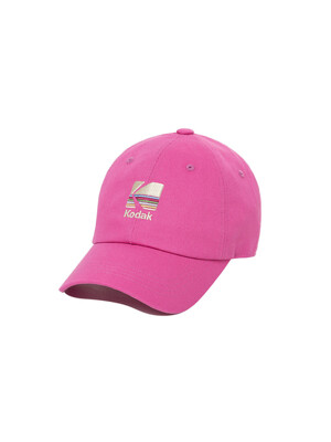 레인보우 자수 볼캡 HOT PINK