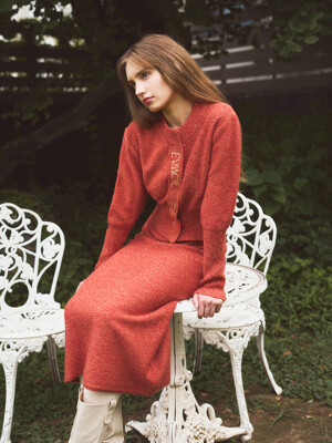 SIGNATURE SLIM CARDIGAN - RED BEIGE