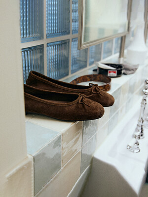 Ribbon Flat Suede Brown 리본 플랫 스웨이드 브라운