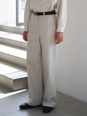 DIMA COTTON WIDE PANTS (LIGHT GREY)