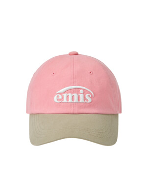 NEW LOGO MIX BALL CAP(RENEWAL)-BEIGE/PINK