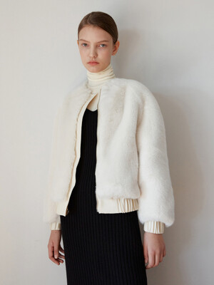 TOW NO COLLAR REVERSIBLE ECO FUR BOMBER _2 COLOR