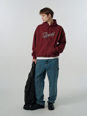 UNISEX PATCHED LOGO HOODIE BURGUNDY_M_UDTS5A118D2