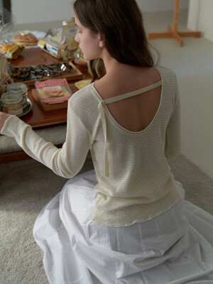 Glee linen stripe knit (cream)