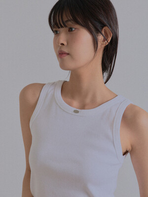 Essential Ribbed Tank Top_White