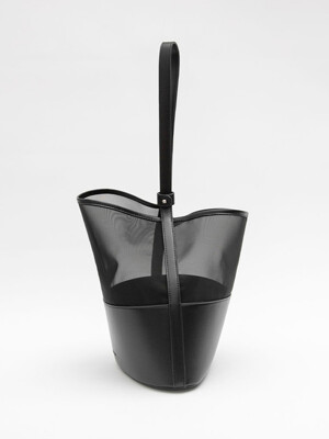MESH ASYMMETRICAL 2WAY BUCKET BAG(B-2452)