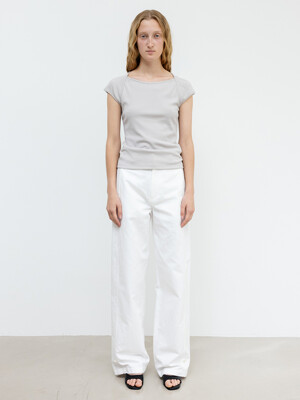 Corin Ankle Button Pants_White