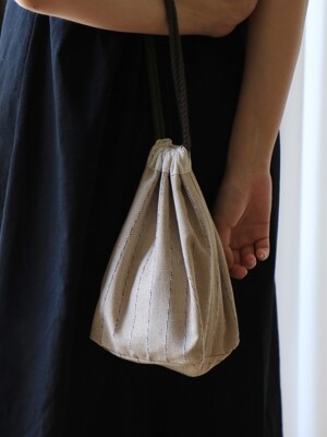 Linen pouch bag _beige