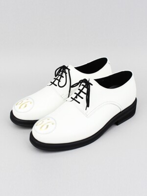DAVID STONE LETTERING DERBY SHOES WHITE (66.ver)
