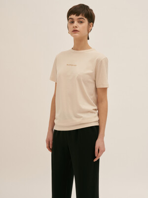 Logo Half T-Shirts - Cream