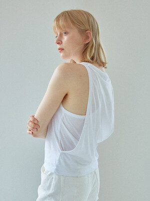 Layered Sleeveless T-shirt White