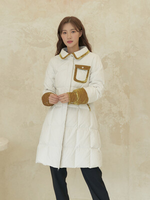 COLETTE QUITED DOWN COAT IN SNOW WHITE