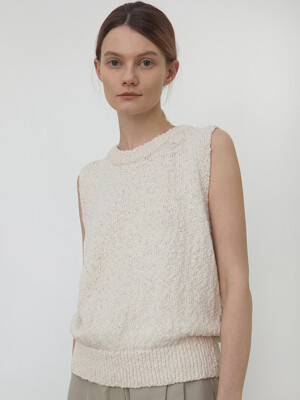 [Woman] Slub Kint Vest (Natural)