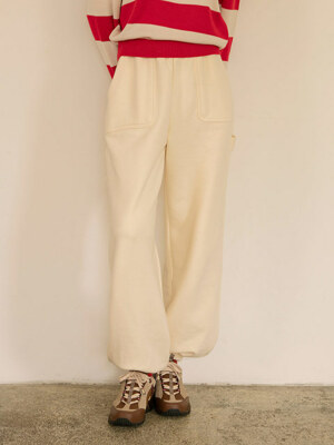 P3123 Trucker sweat pants_Cream