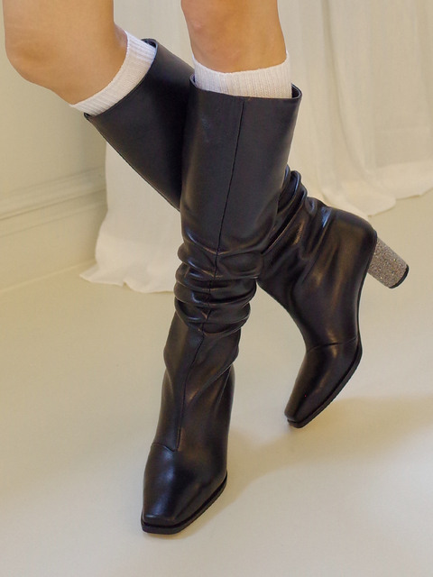 부츠,부츠 - 엔루니크 (ENLUNIQ) - Starry Long Boots - Black