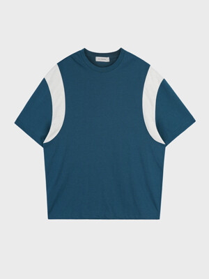 OVER FIT SHOULDER LINE T-SHIRT_BLUE