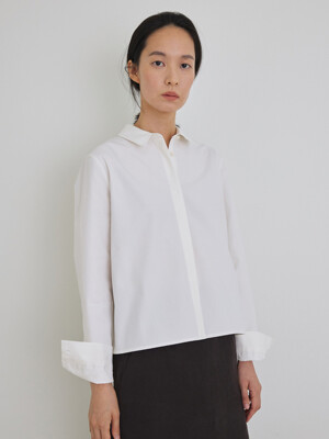 [ver.2023 Fall New] Signature cotton shirt soft white