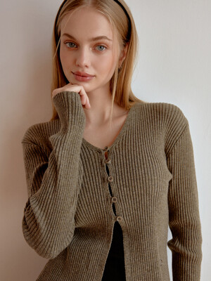 Wool 5 button cardigan 3color