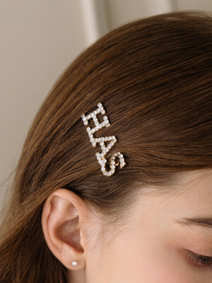 HFS016 Glitter logo hair pin