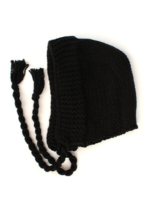 Rope Black Knit Bonnet Hat 니트보닛햇