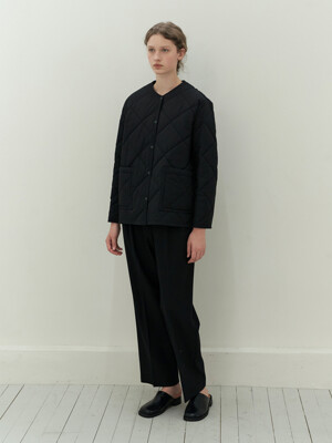 quilted padding jacket-black