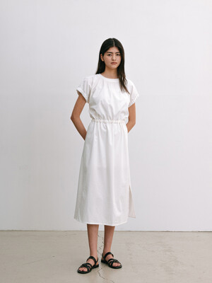 Dolma sleeve Long dress - White