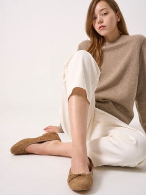 Porselli Suede Leather Flat shoes_Brown