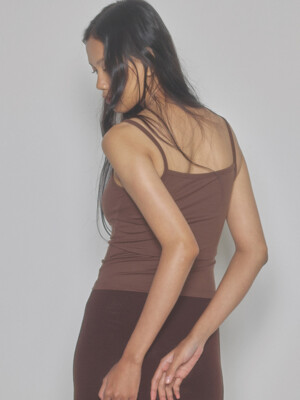 Shirring sleeveless (brown)
