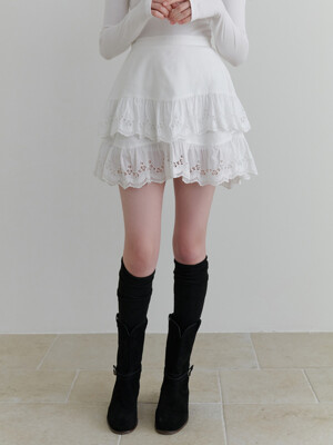 Cheese mini skirt (white)