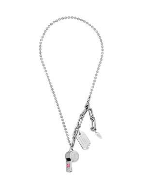 NO.553 [SILVER PINK] 24 COLOR WHISTLE NECKLACE