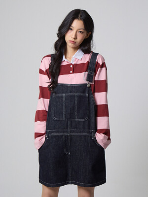 오버롤 데님 미니 스커트 인디고_Overall Denim Mini Skirt Indigo