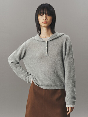 [단독]WOOL HOODED PULL-OVER_MISTY GREY