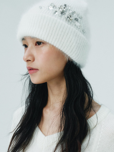 ★The tis★ TWIST ANGORA KNIT BEANIE_TT4W302IV 더티스]TWIST ANGORA KNIT BEANIE_TT4W302IV