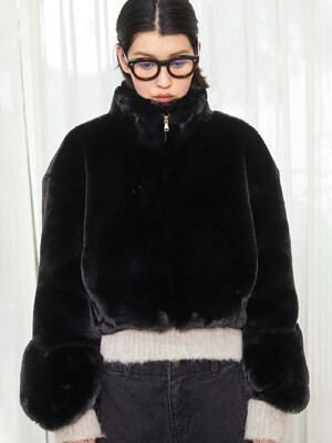 Bean Sleeve Fur Blouson_Black
