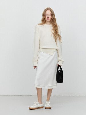 UNISEX BUTTONED CREWNECK SWEATER IVORY_UDSW5A107I1