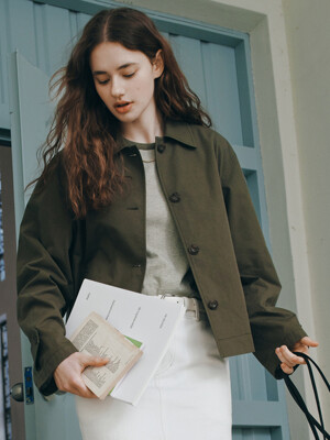 라르고 숏 트렌치 코트 (Khaki/Navy)
