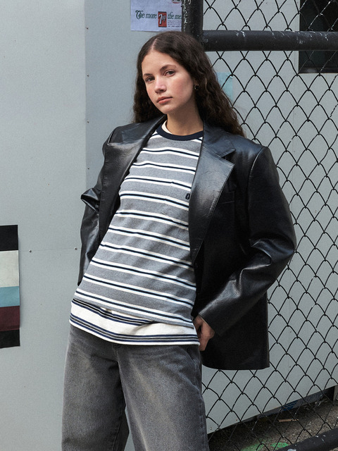 GROVE ♥ BASTON LEATHER ZIP-UP JACKET /追跡付 BASTON LEATHER ZIP-UP JACKET - GROVE
