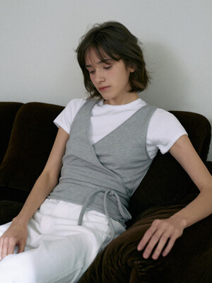 Strap Wrap Knit Bustier[LMBESPKN269]-2color