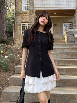 [3차리오더][해삐pick] 잇미샤 스퀘어넥 슬림핏 자켓 ITP4ZJK880 (BLACK)
