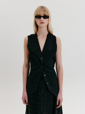 Back Knotted Vest - Black