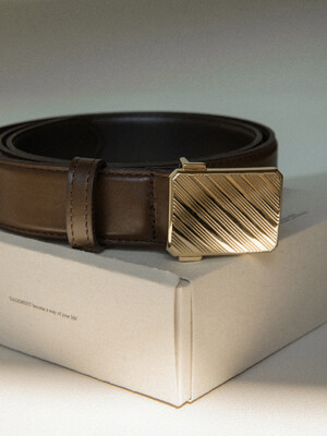 VINCENT SQUARE LEATHER BELT_3 Colors