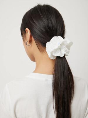 SIS Vivienne Lace/ Marine Stripe Scrunchie WH