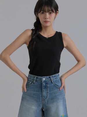 Essential Ribbed Tank Top_Black