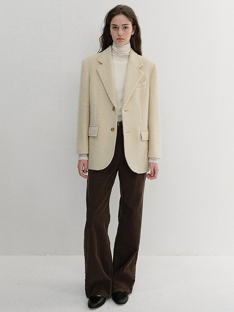 던스트 UNISEX ALPACA BLAZER COAT BUTTER BEIGE_UDJA6D123Y1