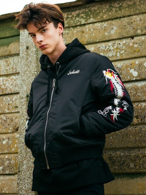 SOUVENIR DRAGON BOMBER JACKET awa058(Black)