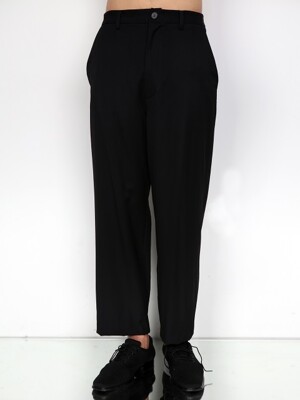 BLACK L WOOL TROUSER