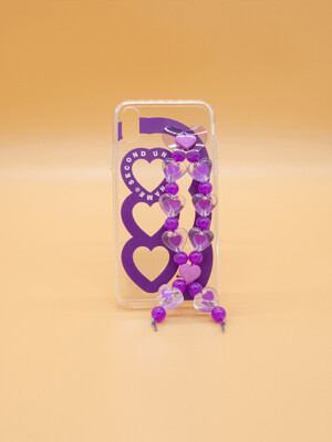 SUN CASE HEART BUBBLE PURPLE (JELLY CASE)