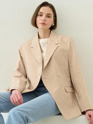 monts 1310 single breasted linen jacket (beige)