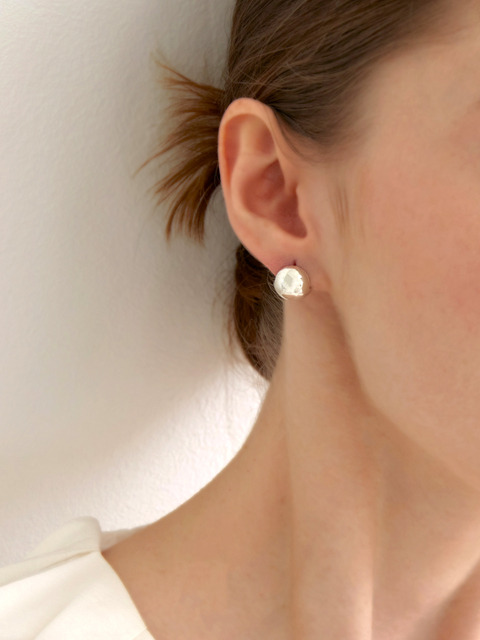 [TATIANA]925silver☆Birthstone Round Bezel One-Touch Earring イヤリング TATIANA Silver 925 birthstone round bezel one